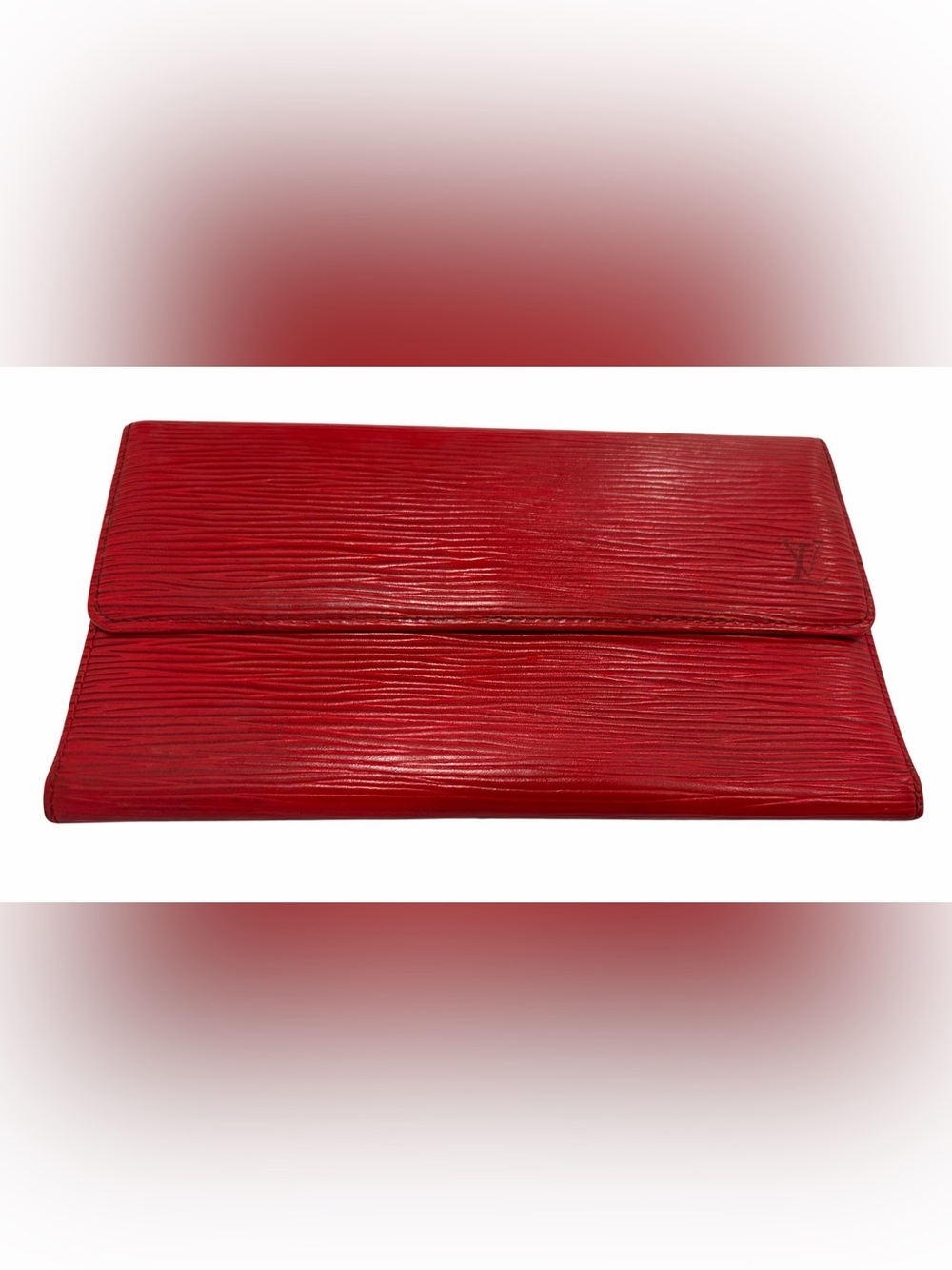 Louis Vuitton Red Epi Leather Long Wallet Flap Made in Spain Authenticated